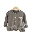 New girls' autumn outfit: versatile three-color bow cardigan - korean style casual, stylish, and trendy cardigan for baby girls