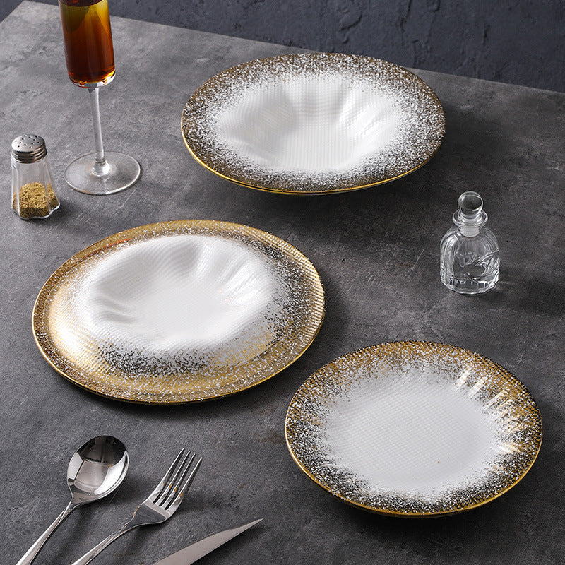 High-end ceramic dinnerware for restaurants and hotels, perfect for home use. ideal for western-style plating, desserts, and pastries. unique, aesthetically pleasing ceramic plates
