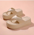 Wear-resistant women's flip-flops: summer platform sandals, thick-soled height increasing slides, beach-friendly thong sandals, versatile thick slippers