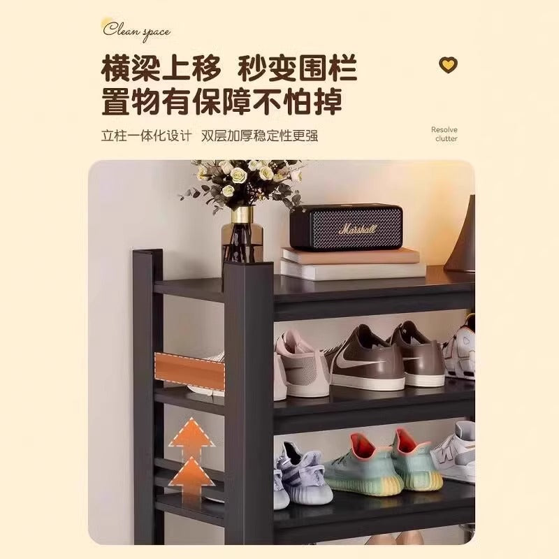 Steel shoe rack for home door multi-layer floor-standing storage rack large-capacity iron storage rack entrance door simple shoe cabinet