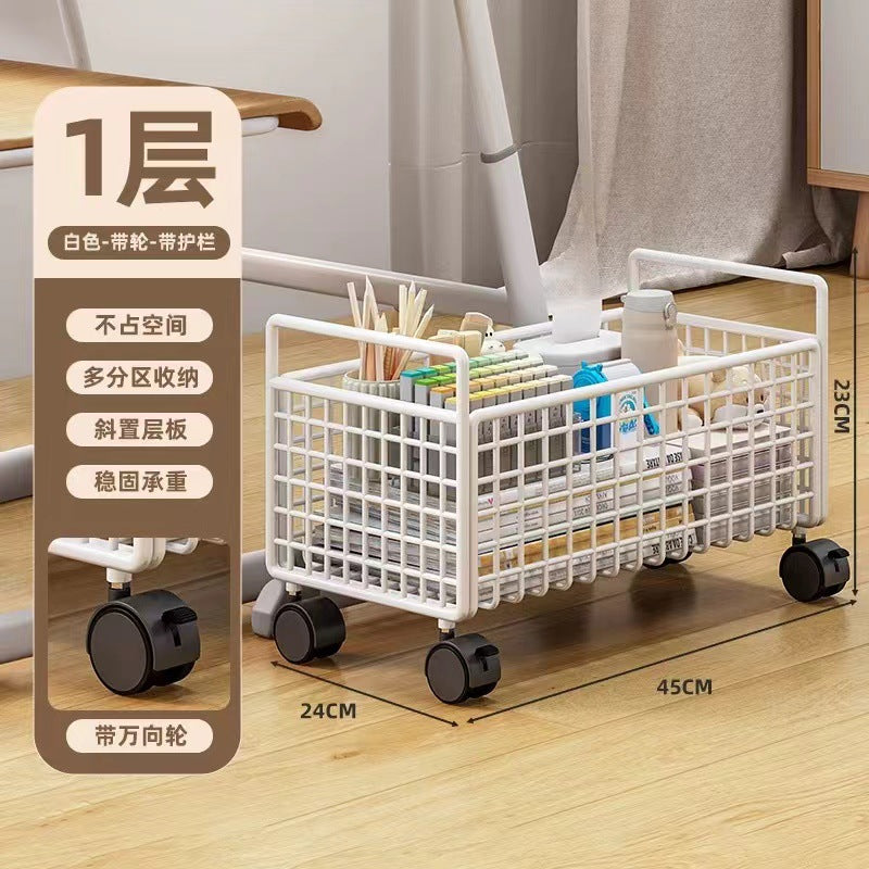 Classroom movable desktop bookshelf student textbook organizer floor storage rack children's home small bookshelf