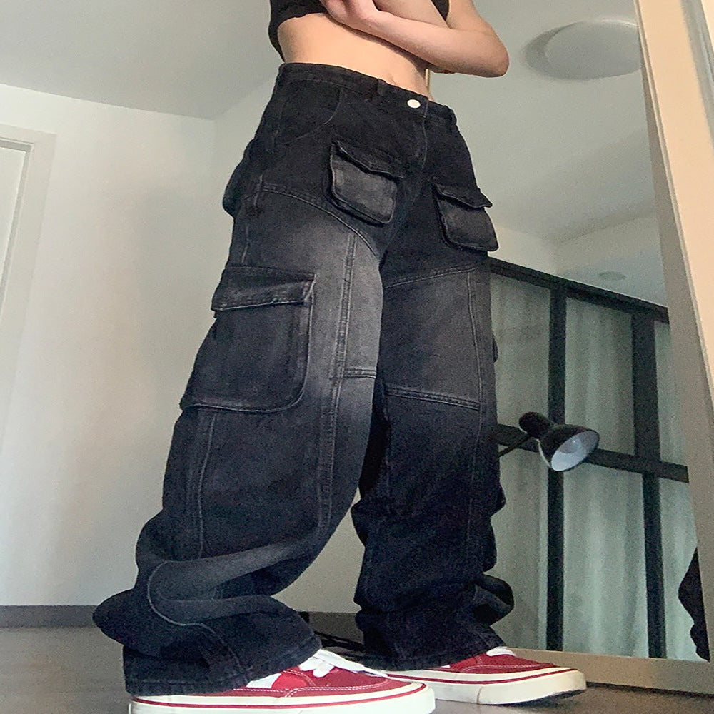 European and american cross-border women's clothing:  african-inspired jeans - trendy, streetwear-style, versatile, multi-pocket denim pants