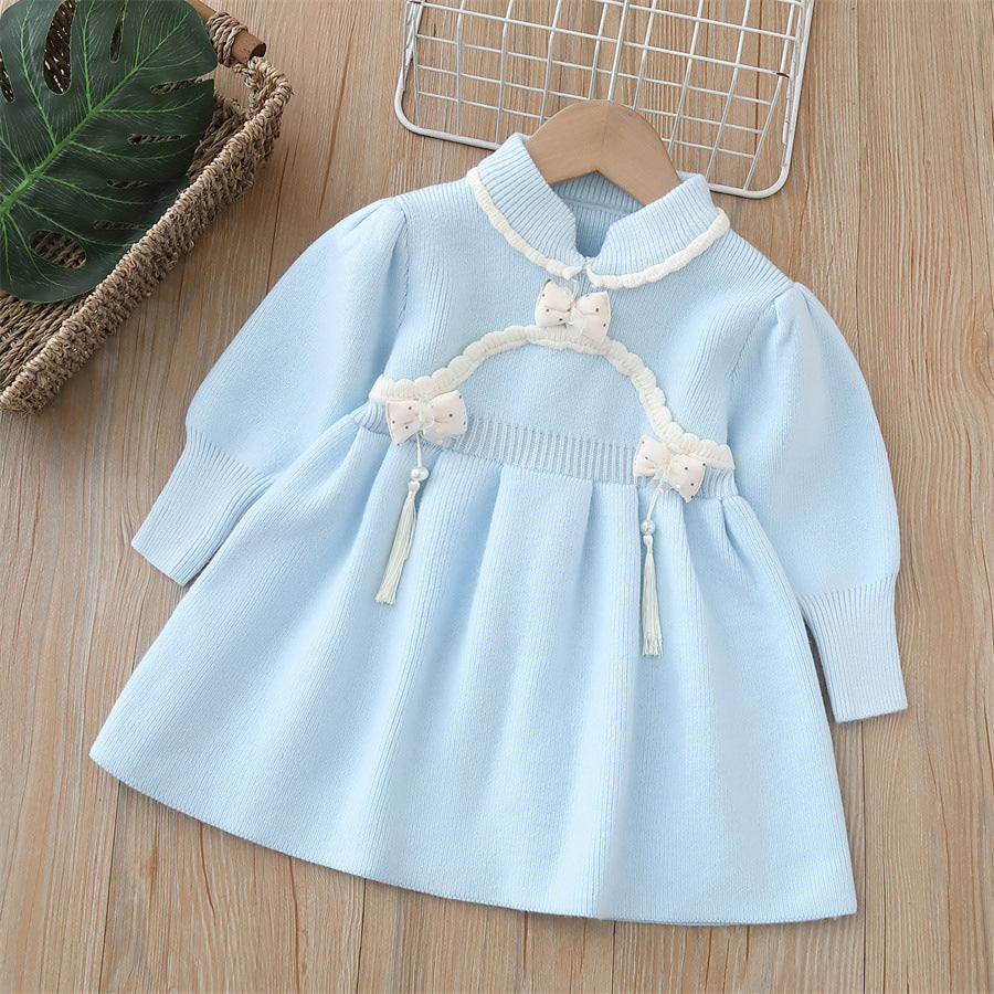 Girls' knit dress - new autumn/winter  collection - hanfu style qipao dress