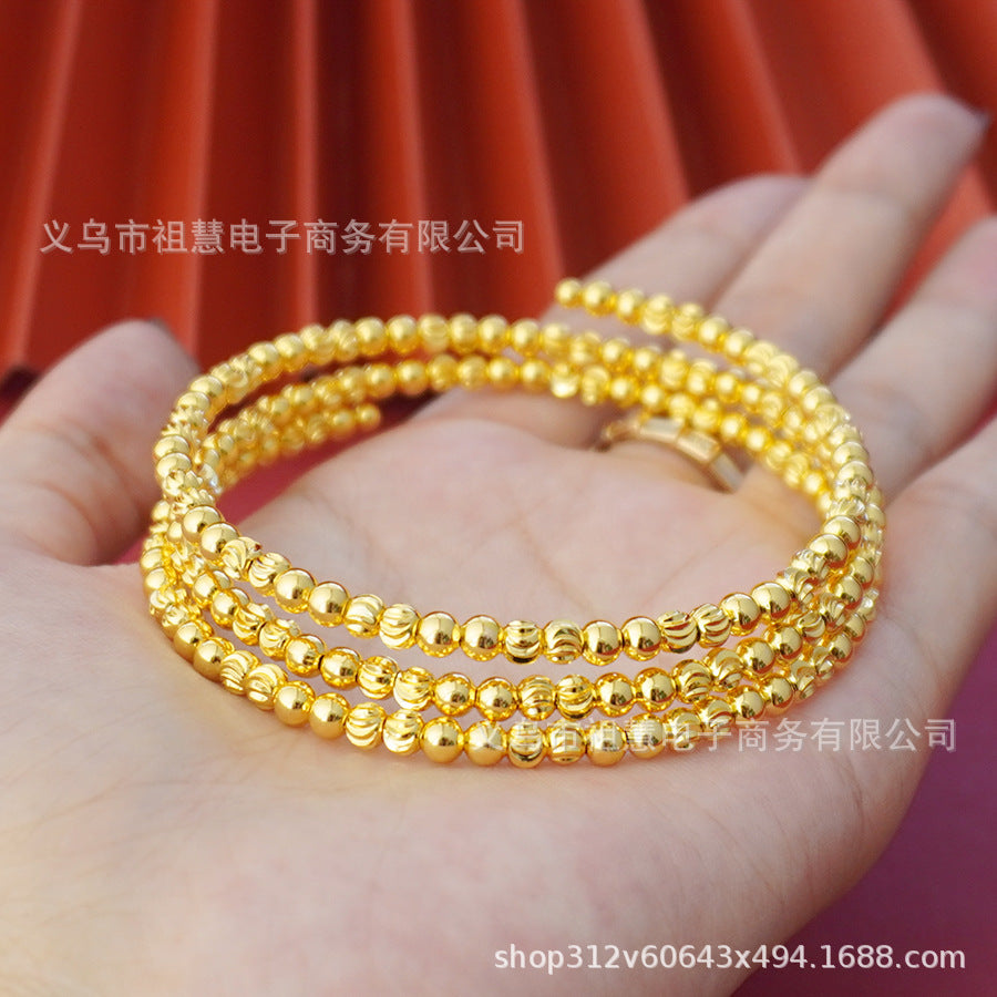 Back-to-school gift three-ring fashion square bead design women's bracelet, suitable for daily wear as a party gift