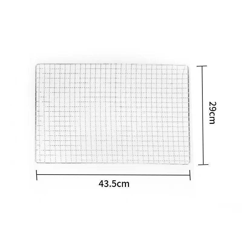 Bbq grill mesh stainless steel rectangular square grid iron grate outdoor bbq supplies oven accessories wholesale portable