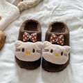 Kt cat casual women's lambswool slippers - autumn/winter cute cartoon warm non-slip home thick-soled closed-toe cotton slippers