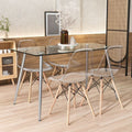 Glass dining table modern casual table living room 4 people 6 people rectangular tempered glass dining table and chairs
