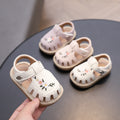 Summer baby first walker shoes, breathable infant sandals, non-slip soft sole squeaky shoes for girls, 0-2 years old