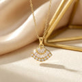 8438 full diamond shell gold necklace