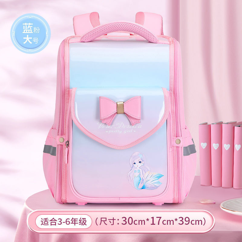 cute, good-looking, large-capacity, burden-reducing girl backpack, spine-protecting, lightweight, kidsren's primary school student schoolbag wholesale