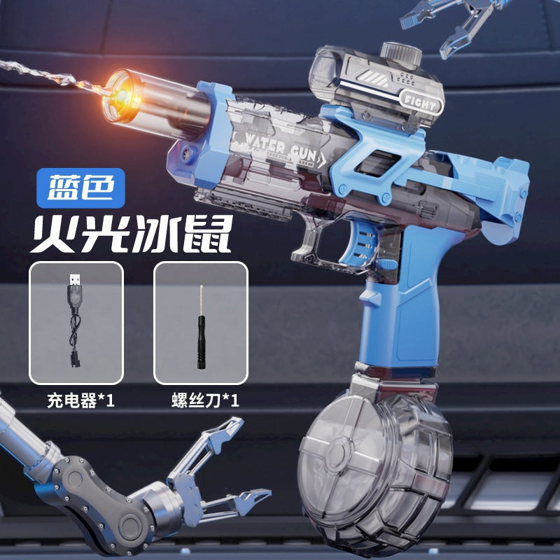 wholesale hot-selling fire-breathing electric water gun, ice mouse fire light, manual and automatic ice explosion foreign trade electric water gun toy