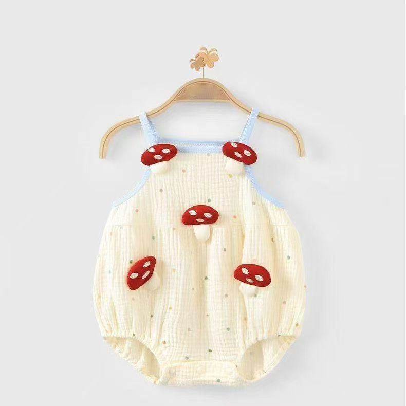 Summernew arrival jumpsuit thin sleeveless butt-covering cute cartoon baby girl jumpsuit romper suspender jumpsuit