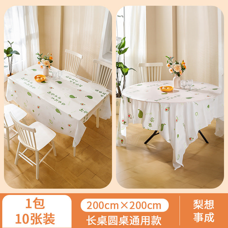 Disposable tablecloth for home use - rectangular, round, printed, extra thick plastic - perfect for chinese new year, spring festival, and kindergarten events