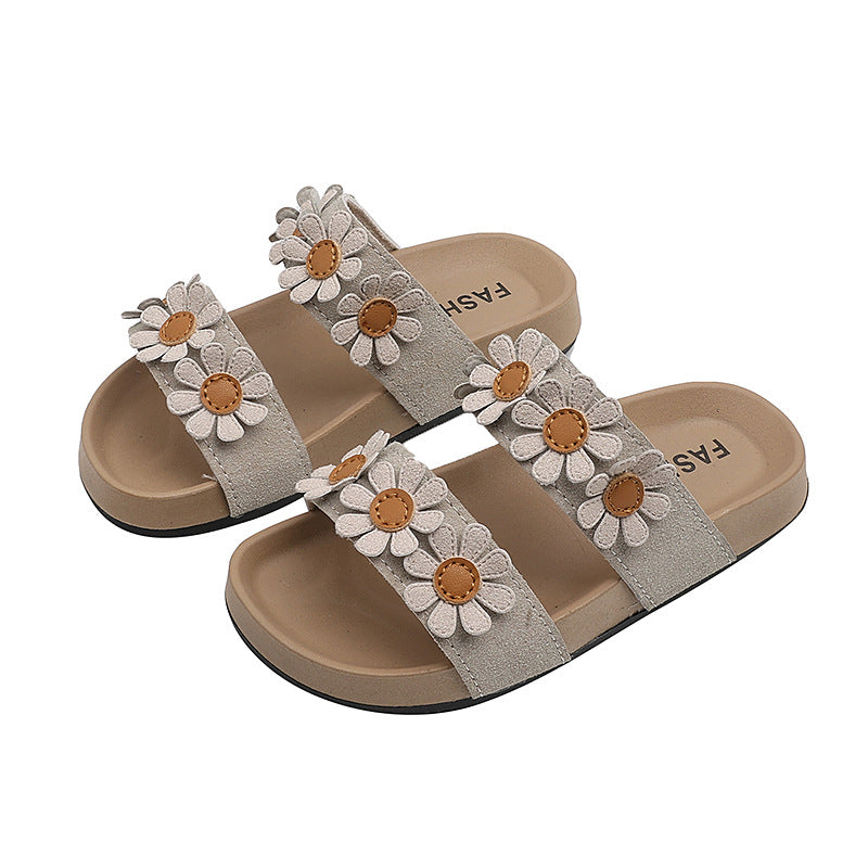 Kids' summer sandals: new daisy design, trendy style, korean fashion, versatile platform slides