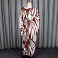 African print robe and pants set - drawstring tie-up loose top with casual wide-leg pants two-piece set