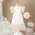 Girls' dress for toddlers and young children, lace trim patchwork dress