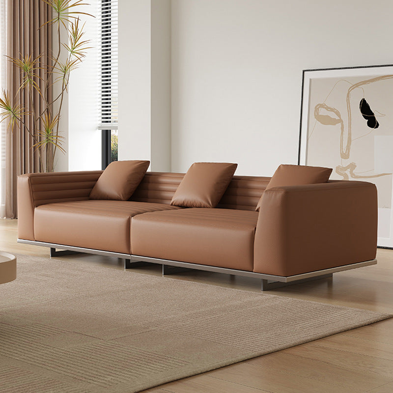 Foshan factory personalized wholesale italian normcore roger leather sofa small apartment first layer cowhide designer sofa