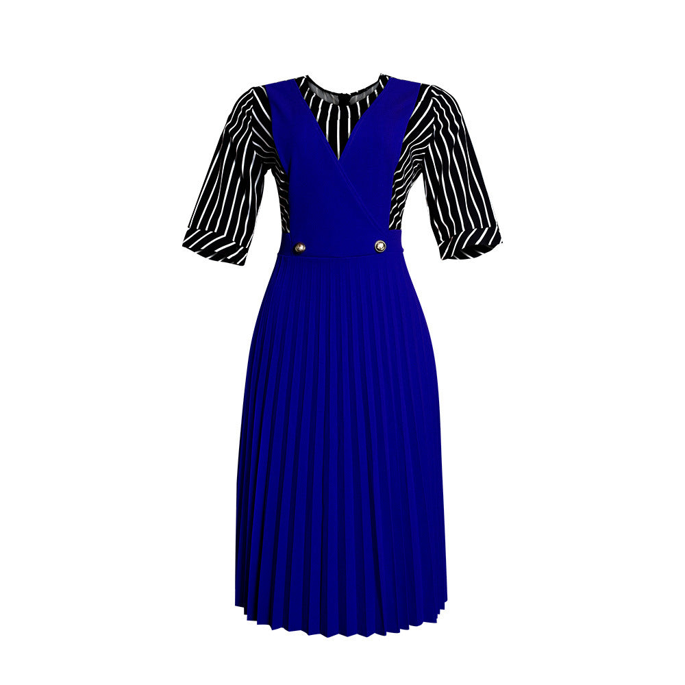 supply fake two-piece set pleated dressloose waist casual african plus size women's pleated skirt