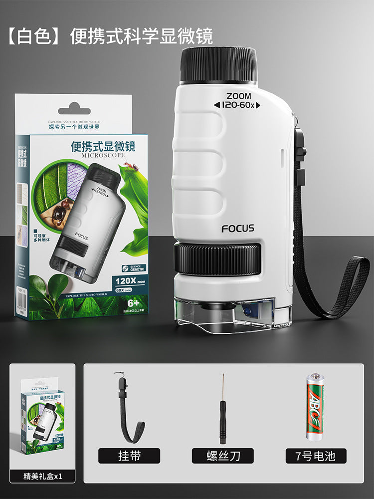 Portable microscope for kids - educational toy with phone clip - perfect for student science experiments, antiques, jewelry appraisal, and miniature observation