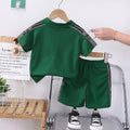 Boys' summer outfit set  new trendy kids polo shirt baby boy casual short sleeve t-shirt shorts two-piece set