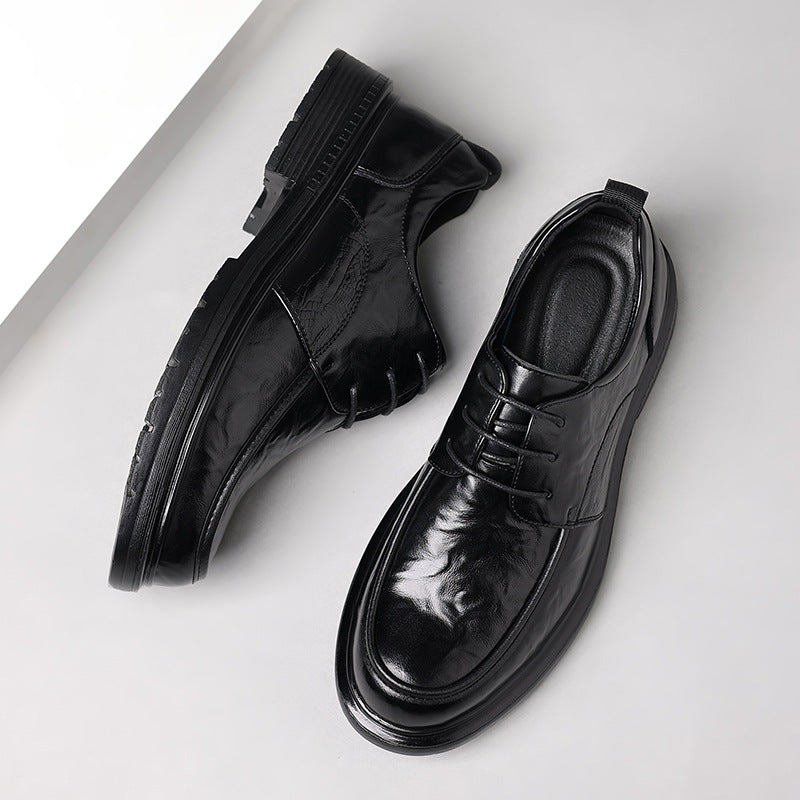Genuine leather men's dress shoes - new arrival, bestseller. business casual, lace-up style, versatile, perfect for groom and wedding