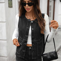 Fashion cross-border export foreign style women's fashionableworkwearsense of design denim vest vest vest waistcoatoutwear women