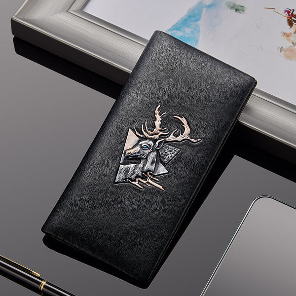 Emperor Paul Men's Wallet Leather Wallet Long Wallet Change Bag First Layer Wallet Wallet Men's Premium Sense