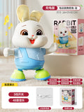 Baby educational early learning electric singing and dancing lucky rabbit dress-up cute bunny musical infant head control training toy