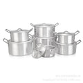 Ready-to-ship 7-piece sandblasted aluminum cookware set - direct from african manufacturer - wholesale aluminum sandblasted pots & frying pans