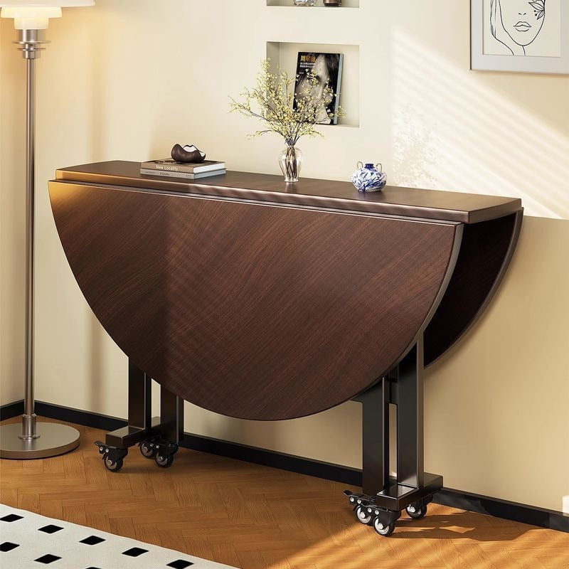 Folding table - round, compact, multi-functional, extra-thick, portable round table - living room folding dining table