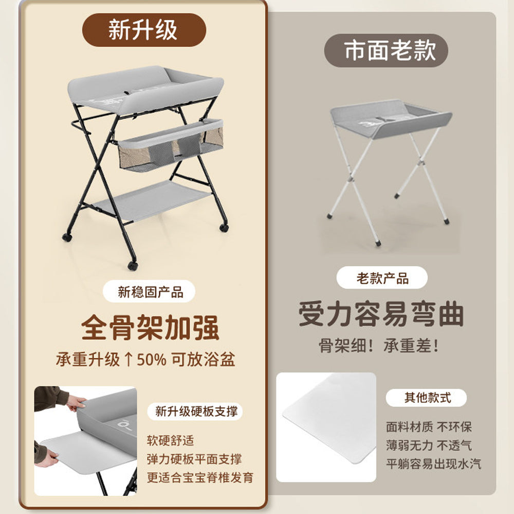 Diaper changing table - portable, multifunctional, foldable baby care station for newborns - bathing, diaper changing, and massage
