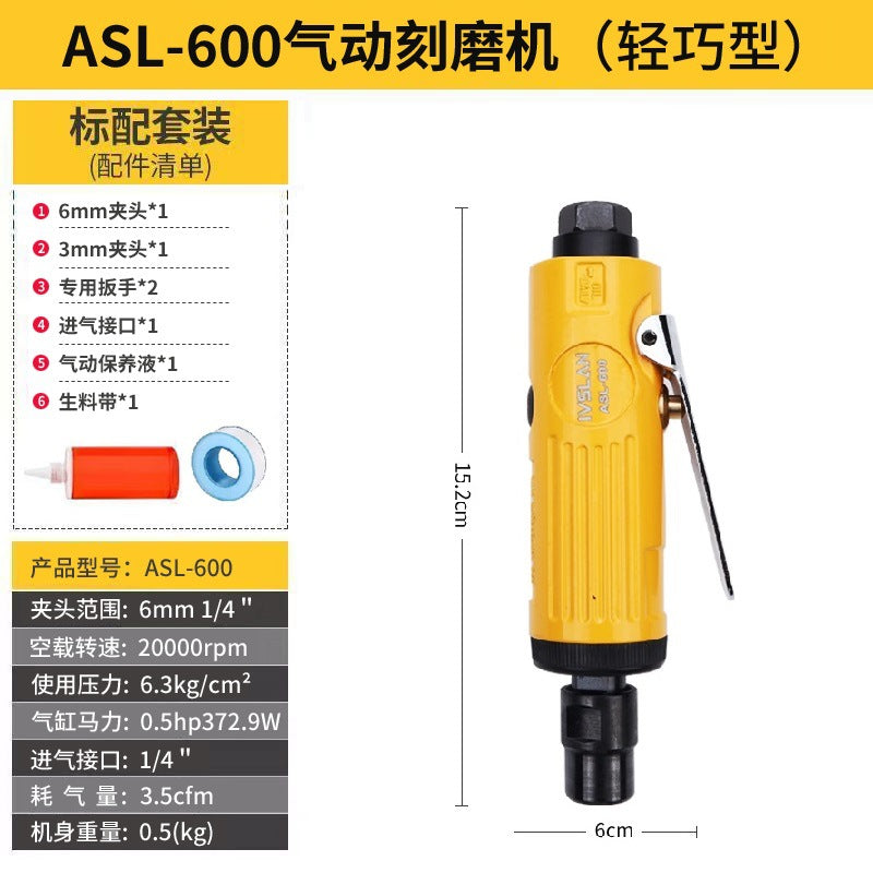 Aslan 90 degree engraving mill industrial right angle wood engraving elbow grinding sander 3mm6mm pneumatic polishing machine