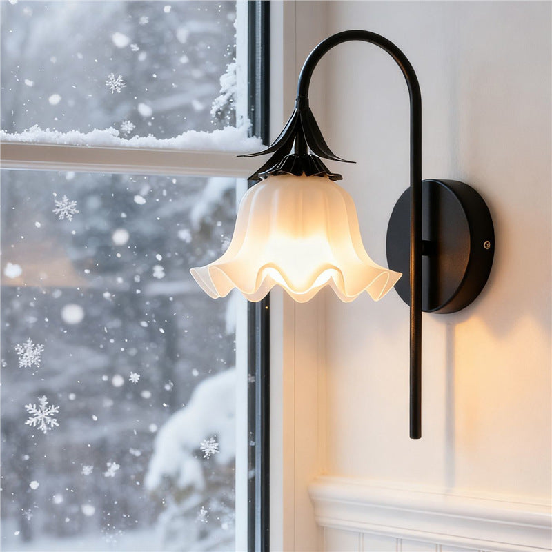 Rattan flower wall lamp nordic french cream lamp bright daily hook light aisle decorative wall lamp