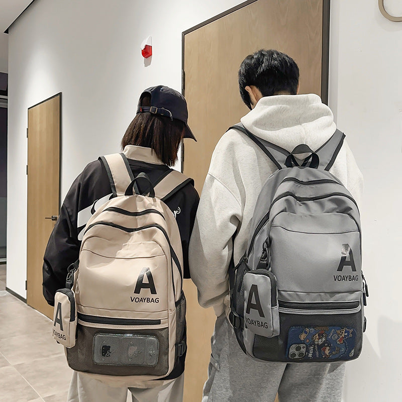 Backpack New Trend Simple Large Capacity Student Backpack Outdoor Travel Sports Backpack Men and Women