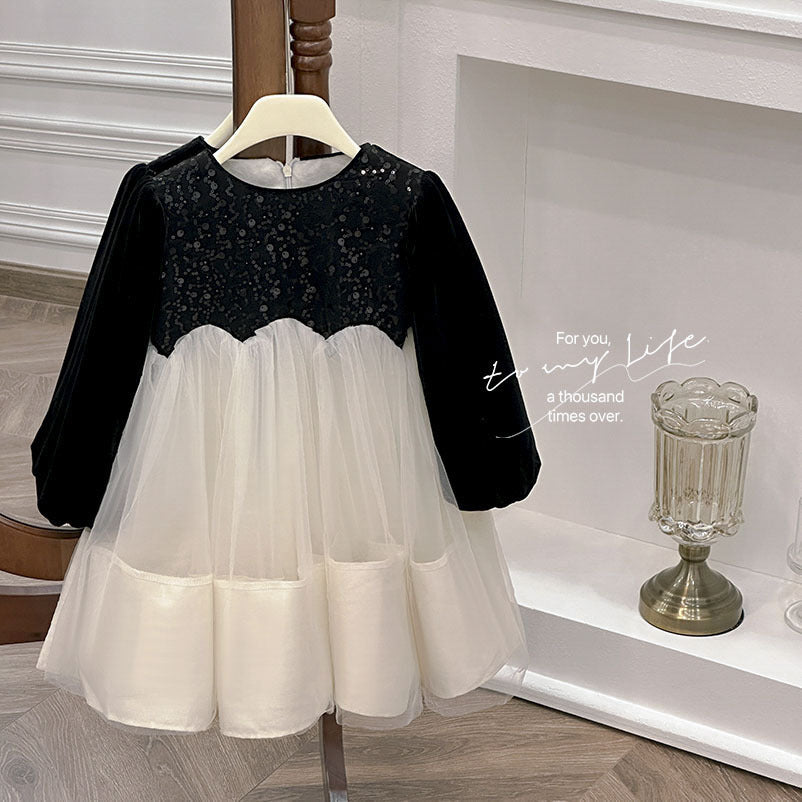 Girls' dress - new autumn  collection: stylish hepburn-inspired birthday dress for baby girls