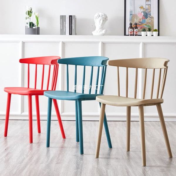 Plastic chair home modern minimalist Nordic dining chair cafe creative backrest chair Internet celebrity Windsor chair