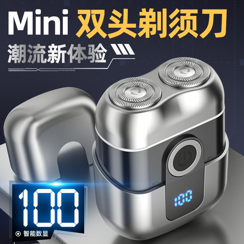 Mini electric shaver - compact, fast charging, home & car use, men's razor, portable beard trimmer