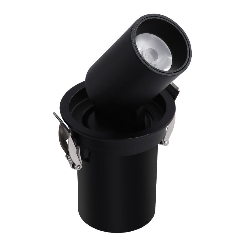 Stretching spotlight, embedded telescopic adjustable angle washing wall high color rendering elephant trunk concentrating opening 5.5cm75MM