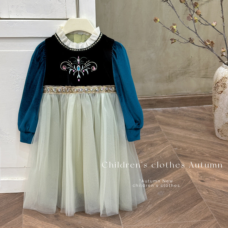 Customizable girls' dresses: new stylish baby girl birthday dresses, frozen queen anna princess dress