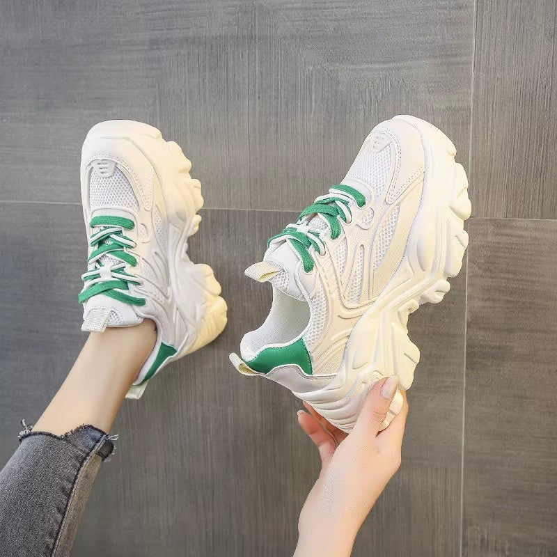 European station dad shoes women's 2026 new autumn small thick sole heightened street retro casual sports shoes
