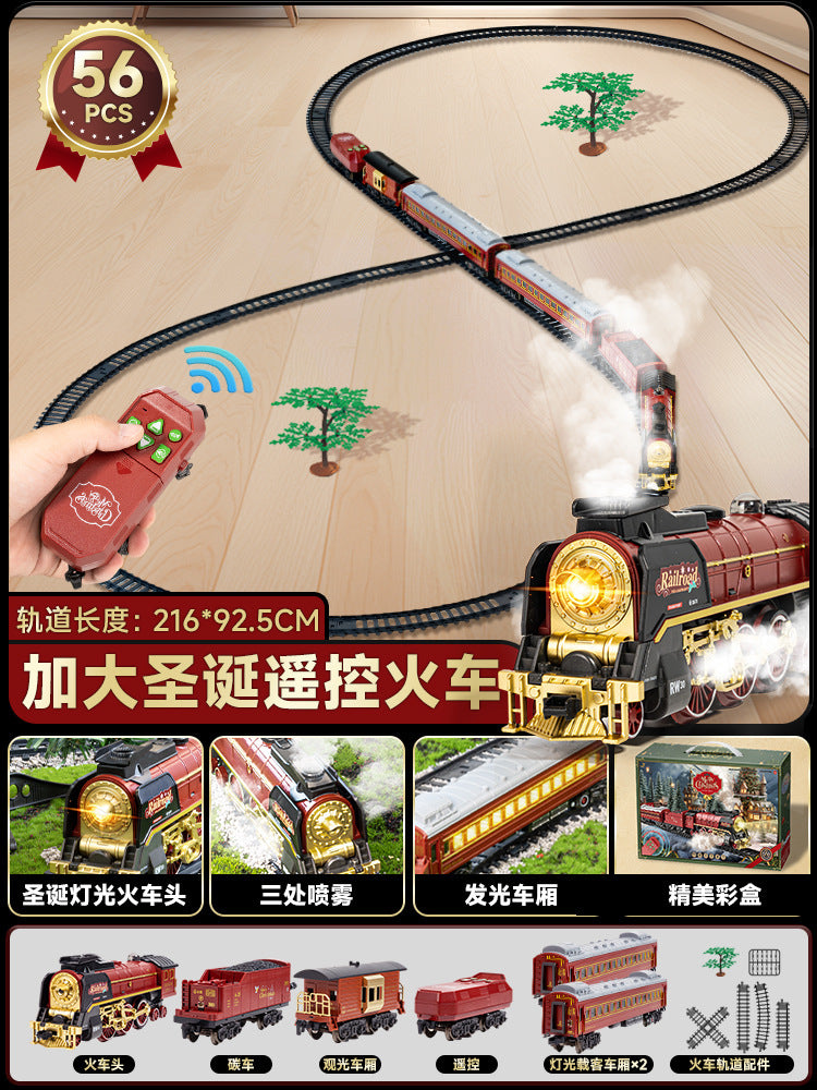 Retro steam train track suitartificial electric track train model toy cross-border nostalgic model