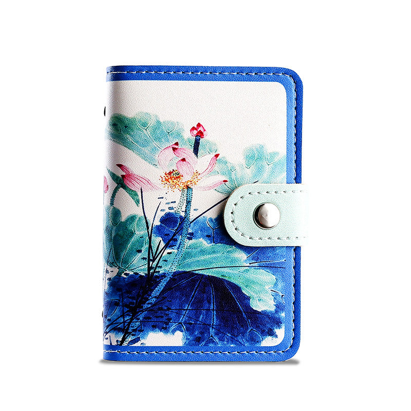 Retro anti-degaussing compact card bag large capacity multi-card position anti-theft card holder driver's license bag female credit card holder