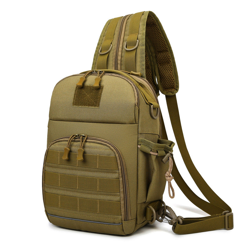 Camouflage shoulder bag Men's messenger bag Water-proof multi-functional nylon cloth breast bag Outdoor combat readiness storage backpack