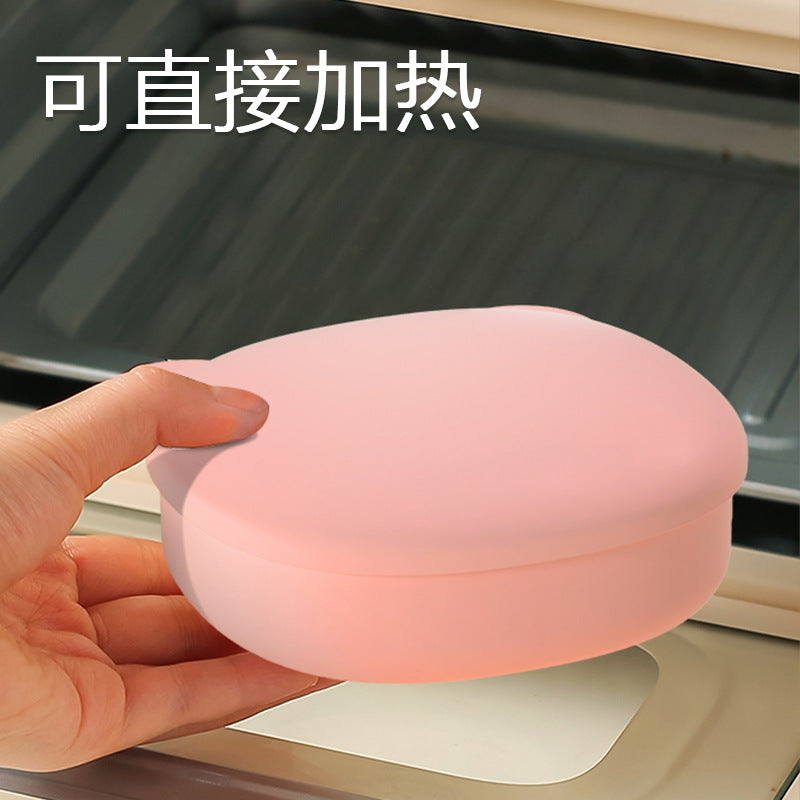 Food-grade silicone lunch box can be put into microwave oven, fresh-keeping box with lid, storage box, student bento box, baby food supplement bowl.