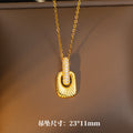 [set] cross-border unique ring pendant earrings gold niche design necklace women's fashion accessible luxury clavicle chain