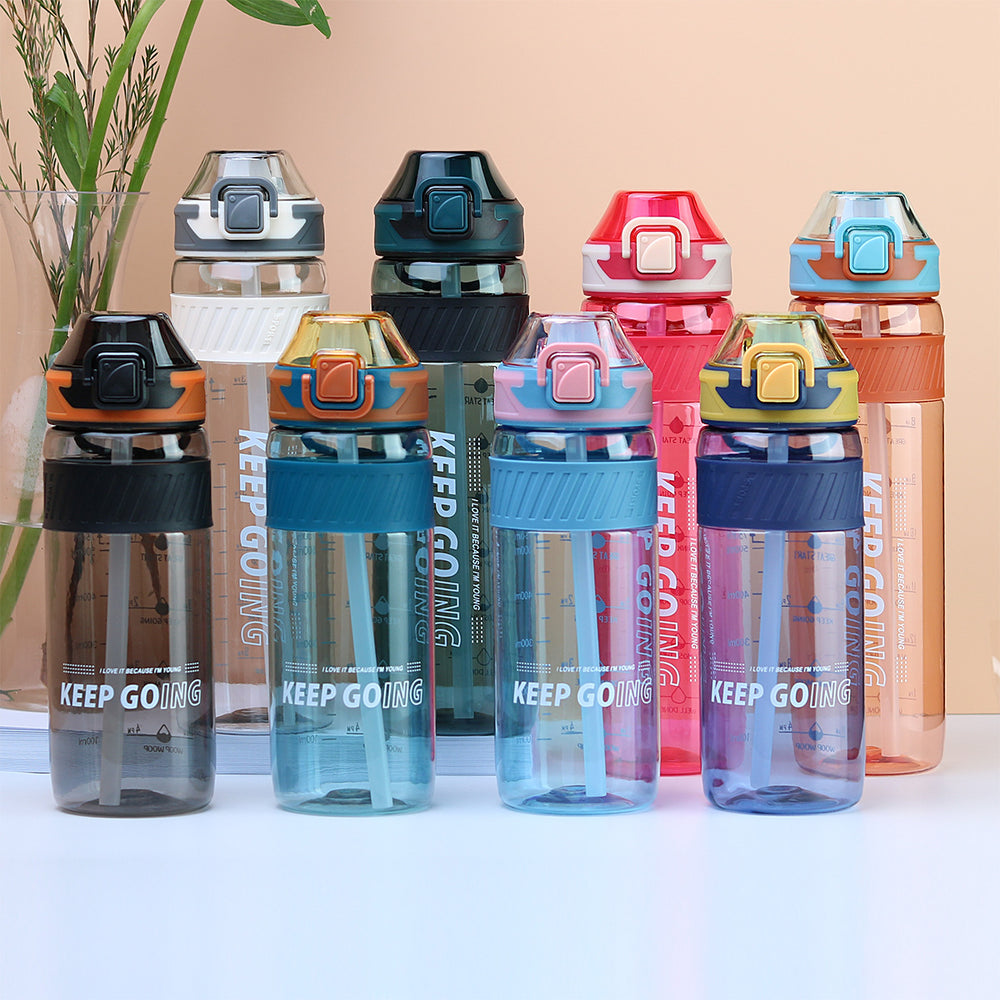 Factory custom plastic cup portable sports water bottle minimalist creative tumbler durable leak-proof travel mug with straw