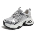 2026 spring chunky platform sneakers for women - new mesh breathable fashion silver height increasing casual athletic trendy shoes