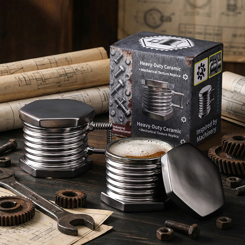 creative ceramic electroplated mug screw cup office coffee cup hand gift niche ceramic gift cup