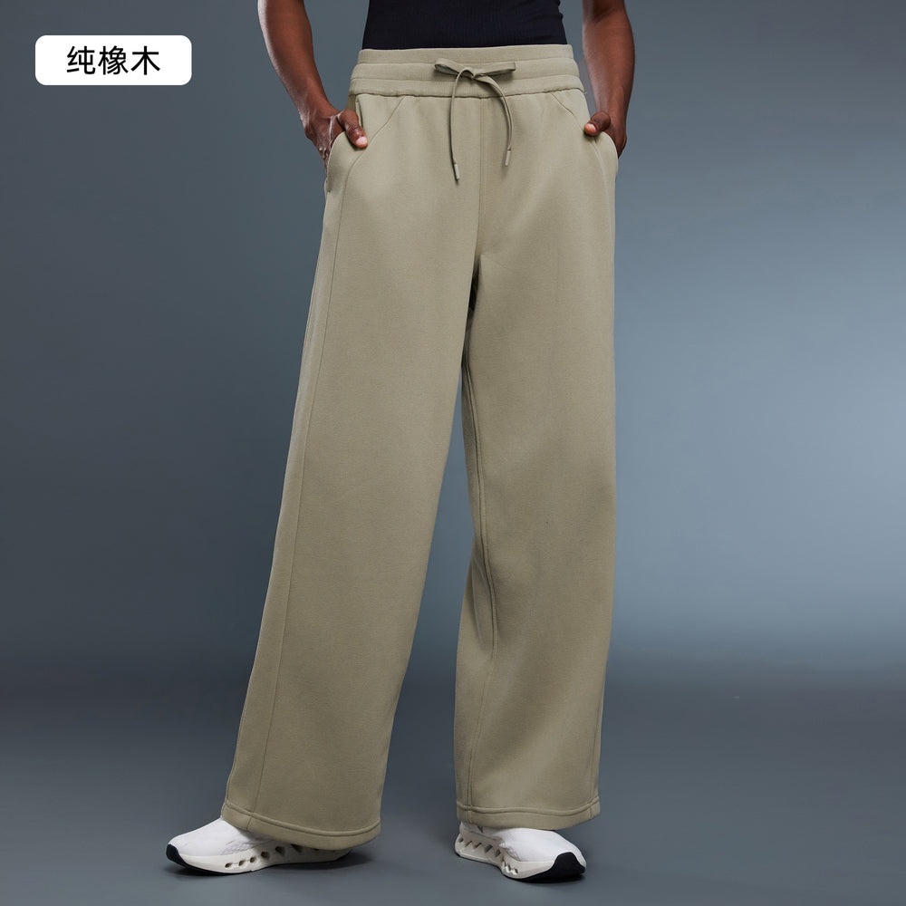Women's fall/winter fleece-lined thickened straight-leg wide-leg pants - loose fit, warm, slimming, casual, and athletic long pants d25133