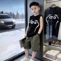 Boys'  summer new sleeveless tank top and shorts casual two-piece set - lightweight style for mid-to-large children